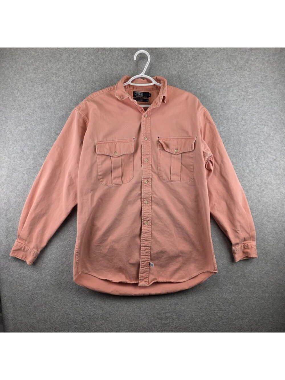 Polo By Ralph Lauren Shirt Mens Medium Pink Long Sleeve Button Up Pocket USA